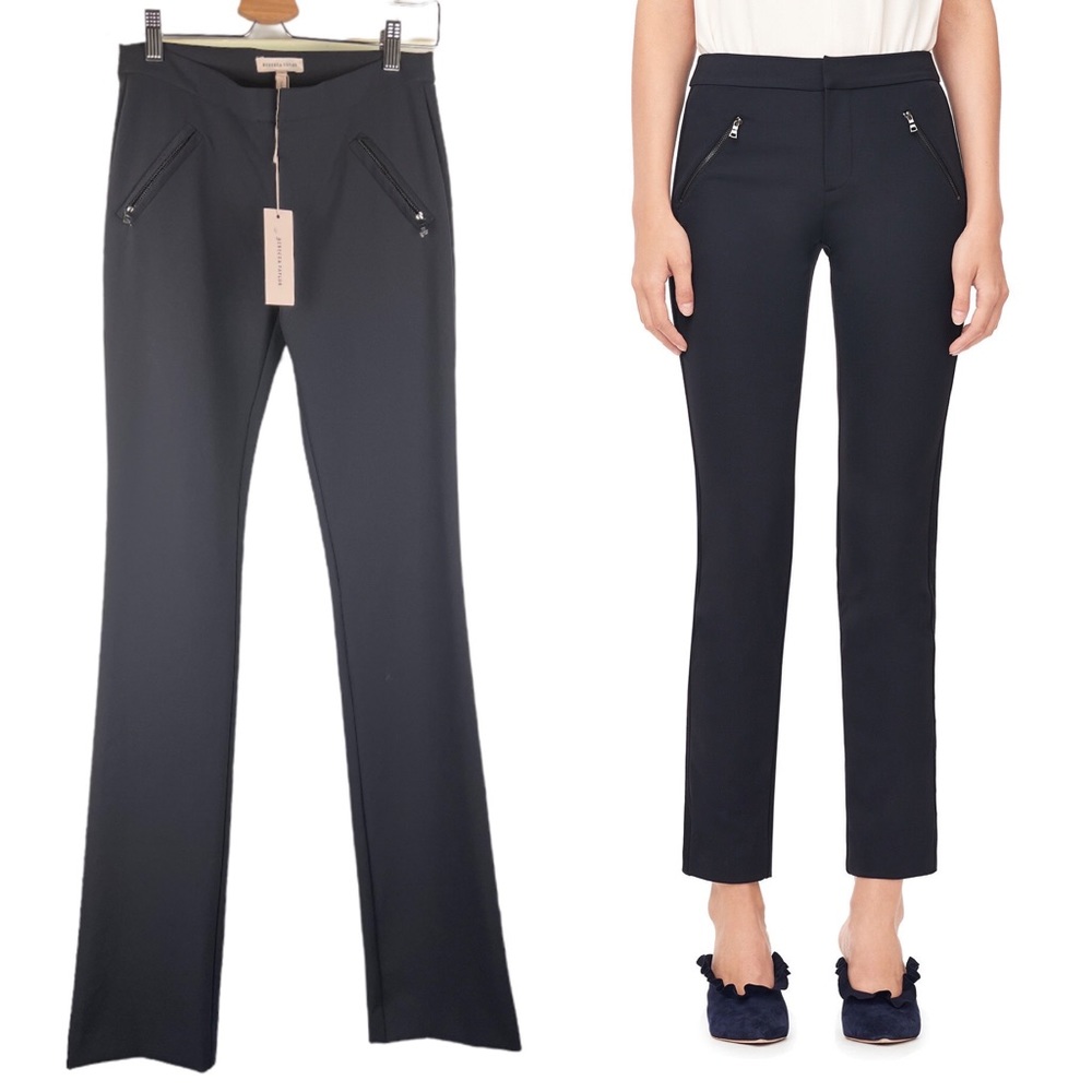 Rebecca Taylor black slim fit boot cut pants